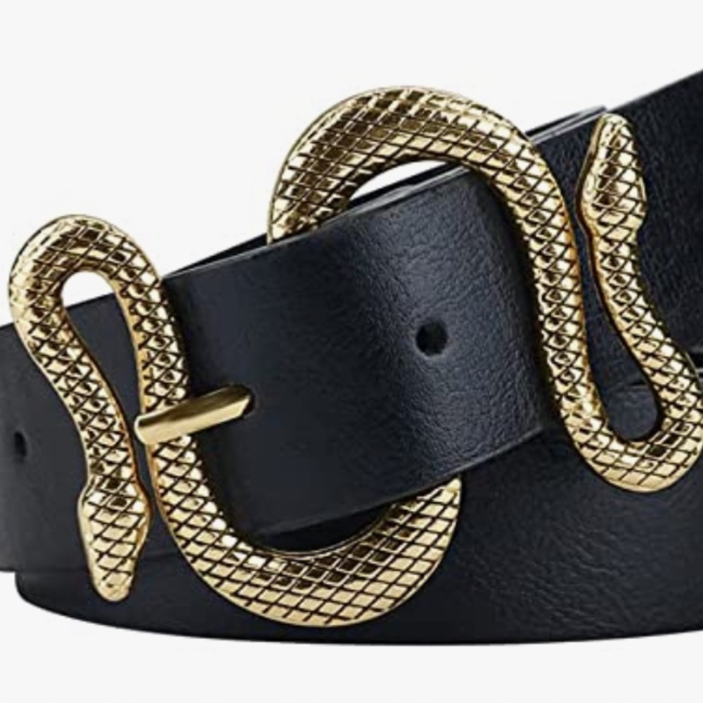 Belts for Women,Women Fashion Leather Belt for Dress with Snake Belt Buckle - Picture 6 of 6